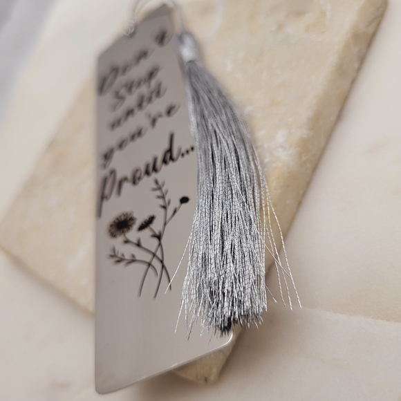 Dont Stop Until you're Proud Metal Bookmarks in Steel - Picture 2 of 3